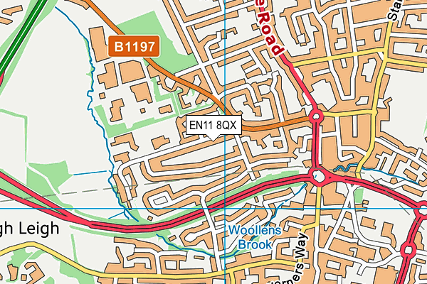 EN11 8QX map - OS VectorMap District (Ordnance Survey)