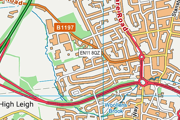 EN11 8QZ map - OS VectorMap District (Ordnance Survey)