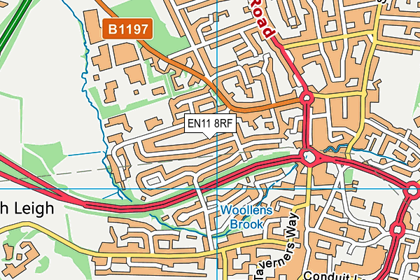 EN11 8RF map - OS VectorMap District (Ordnance Survey)