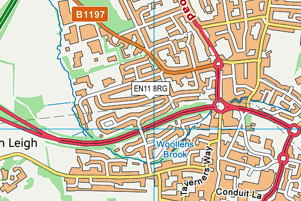 EN11 8RG map - OS VectorMap District (Ordnance Survey)