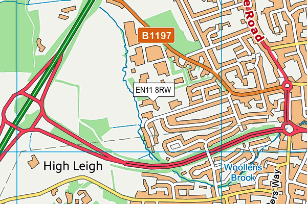 EN11 8RW map - OS VectorMap District (Ordnance Survey)