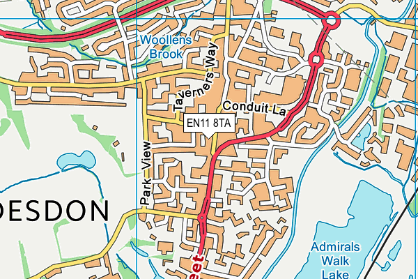 EN11 8TA map - OS VectorMap District (Ordnance Survey)