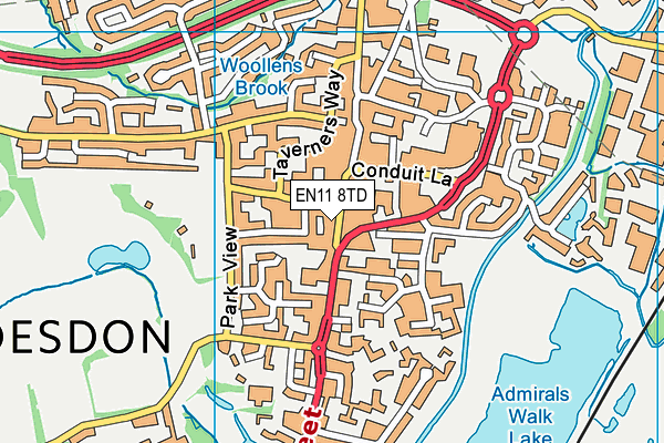 EN11 8TD map - OS VectorMap District (Ordnance Survey)