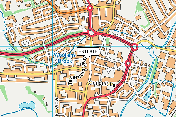 EN11 8TE map - OS VectorMap District (Ordnance Survey)