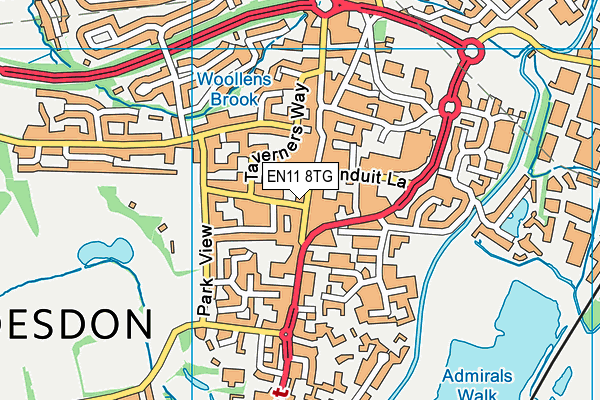 EN11 8TG map - OS VectorMap District (Ordnance Survey)