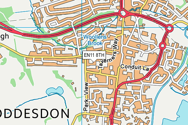 EN11 8TH map - OS VectorMap District (Ordnance Survey)