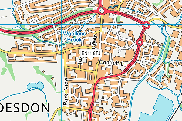 EN11 8TJ map - OS VectorMap District (Ordnance Survey)