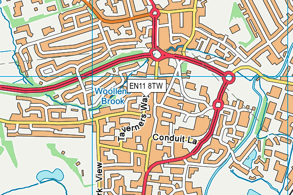 EN11 8TW map - OS VectorMap District (Ordnance Survey)