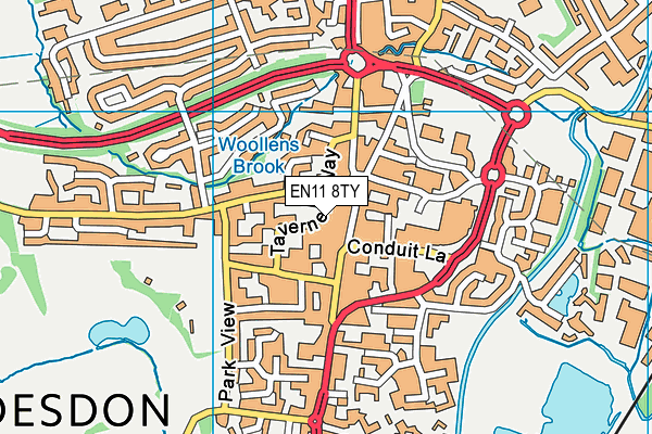 EN11 8TY map - OS VectorMap District (Ordnance Survey)