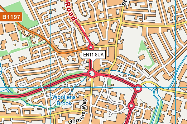EN11 8UA map - OS VectorMap District (Ordnance Survey)