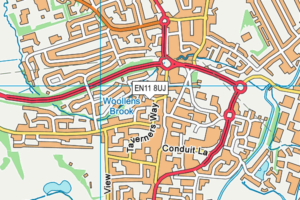 EN11 8UJ map - OS VectorMap District (Ordnance Survey)