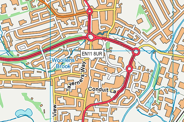 EN11 8UR map - OS VectorMap District (Ordnance Survey)