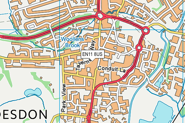 EN11 8US map - OS VectorMap District (Ordnance Survey)