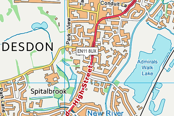 EN11 8UX map - OS VectorMap District (Ordnance Survey)