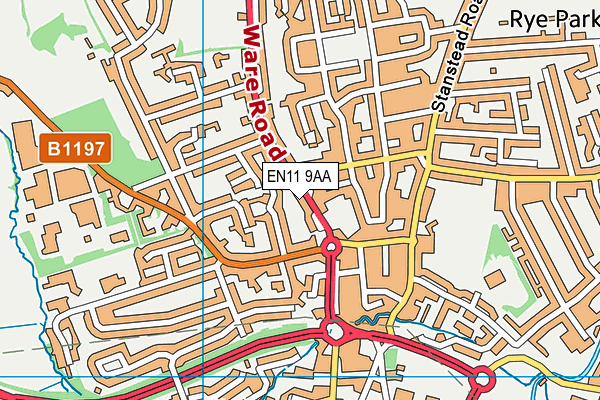 EN11 9AA map - OS VectorMap District (Ordnance Survey)