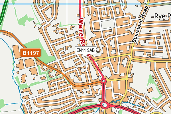 EN11 9AB map - OS VectorMap District (Ordnance Survey)