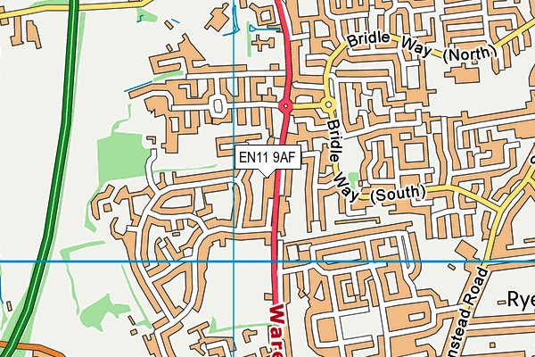 EN11 9AF map - OS VectorMap District (Ordnance Survey)