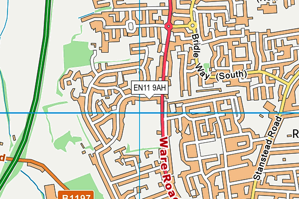 EN11 9AH map - OS VectorMap District (Ordnance Survey)