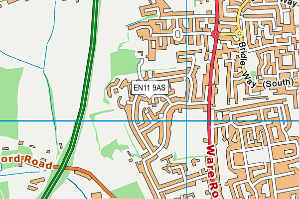 EN11 9AS map - OS VectorMap District (Ordnance Survey)