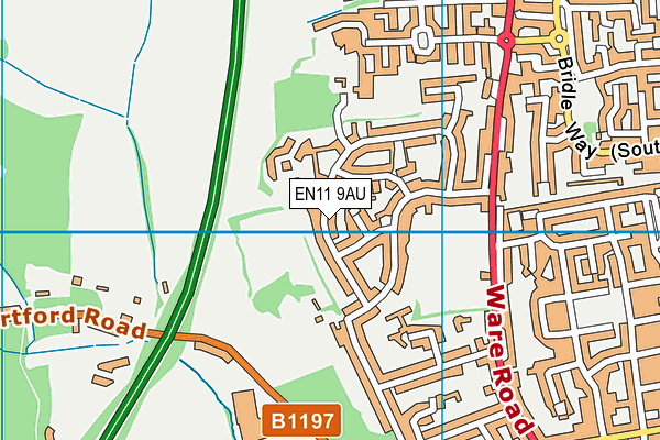 EN11 9AU map - OS VectorMap District (Ordnance Survey)