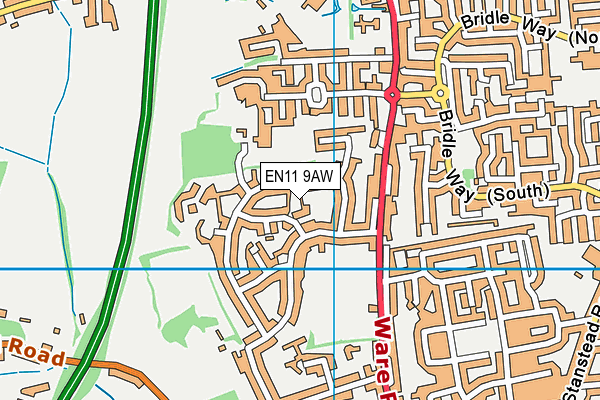 EN11 9AW map - OS VectorMap District (Ordnance Survey)