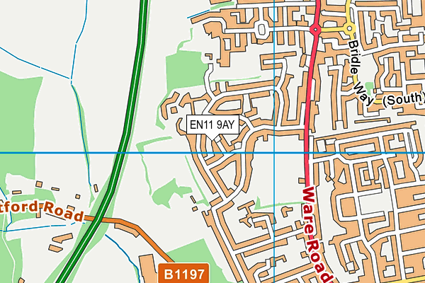 EN11 9AY map - OS VectorMap District (Ordnance Survey)