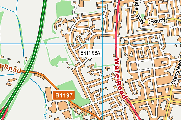 EN11 9BA map - OS VectorMap District (Ordnance Survey)