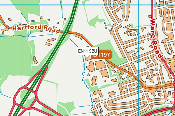 EN11 9BU map - OS VectorMap District (Ordnance Survey)