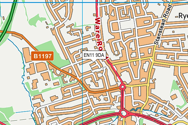 EN11 9DA map - OS VectorMap District (Ordnance Survey)