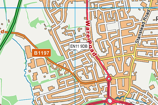 EN11 9DB map - OS VectorMap District (Ordnance Survey)