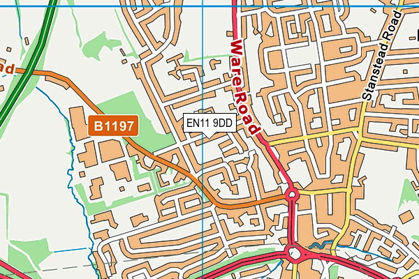 EN11 9DD map - OS VectorMap District (Ordnance Survey)