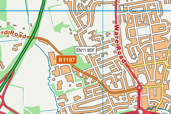 EN11 9DF map - OS VectorMap District (Ordnance Survey)