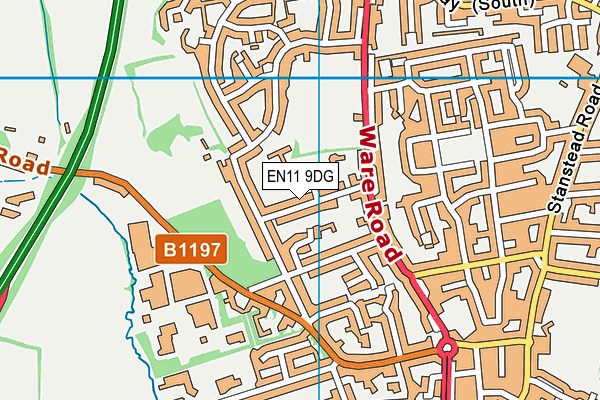 EN11 9DG map - OS VectorMap District (Ordnance Survey)