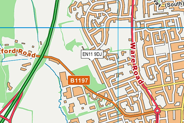 EN11 9DJ map - OS VectorMap District (Ordnance Survey)