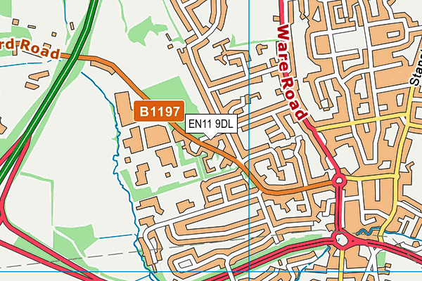 EN11 9DL map - OS VectorMap District (Ordnance Survey)