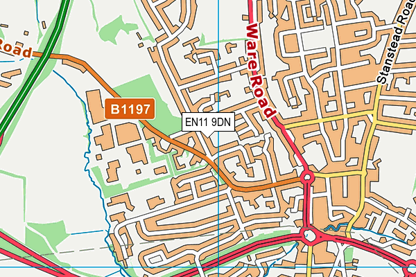 EN11 9DN map - OS VectorMap District (Ordnance Survey)