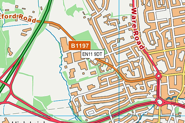 EN11 9DT map - OS VectorMap District (Ordnance Survey)