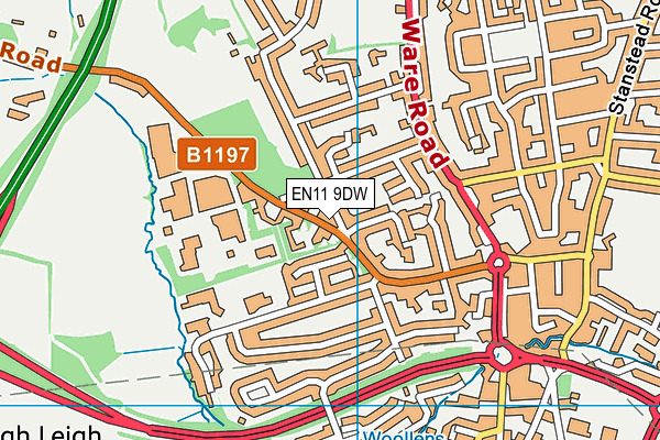 EN11 9DW map - OS VectorMap District (Ordnance Survey)