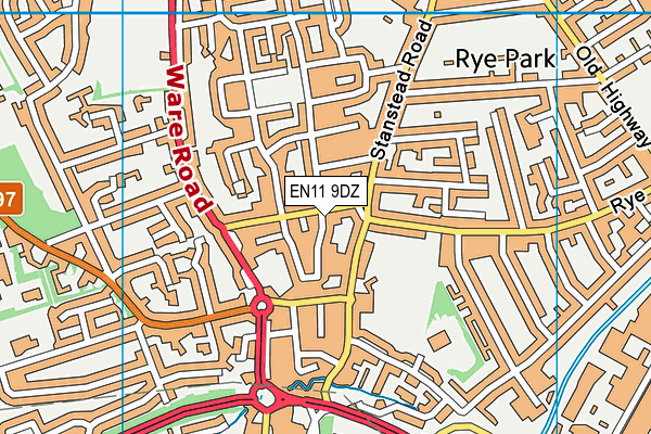 EN11 9DZ map - OS VectorMap District (Ordnance Survey)