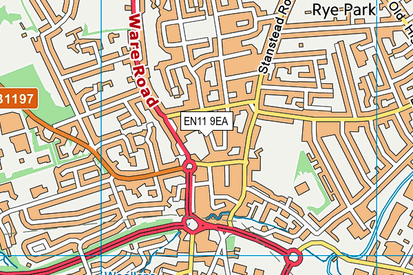 EN11 9EA map - OS VectorMap District (Ordnance Survey)