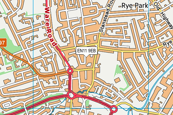 EN11 9EB map - OS VectorMap District (Ordnance Survey)