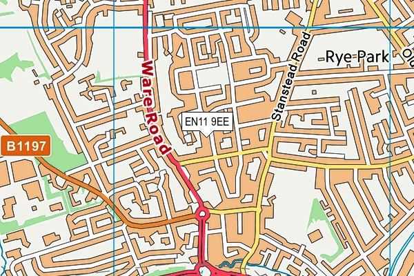 EN11 9EE map - OS VectorMap District (Ordnance Survey)