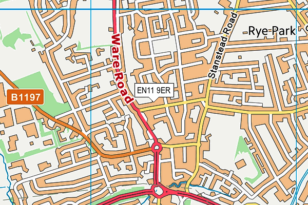 EN11 9ER map - OS VectorMap District (Ordnance Survey)