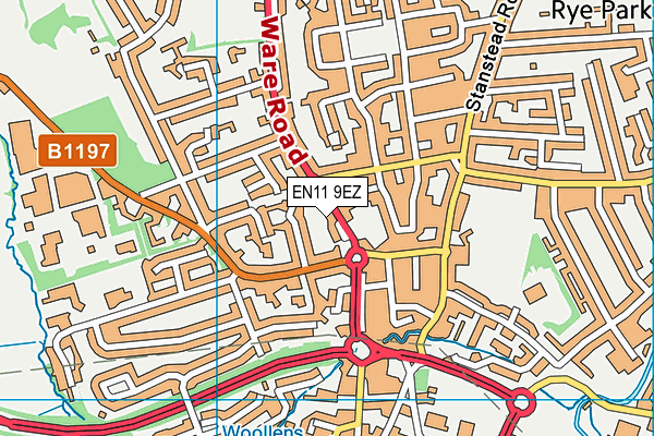 EN11 9EZ map - OS VectorMap District (Ordnance Survey)