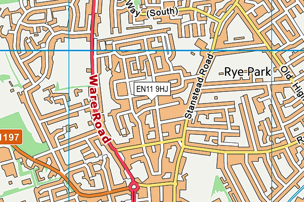 EN11 9HJ map - OS VectorMap District (Ordnance Survey)