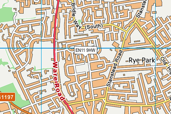 EN11 9HW map - OS VectorMap District (Ordnance Survey)