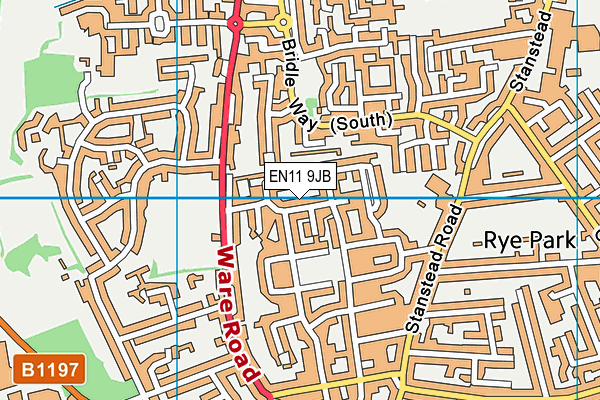 EN11 9JB map - OS VectorMap District (Ordnance Survey)