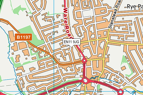 EN11 9JG map - OS VectorMap District (Ordnance Survey)