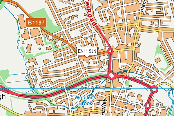 EN11 9JN map - OS VectorMap District (Ordnance Survey)