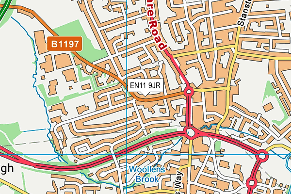 EN11 9JR map - OS VectorMap District (Ordnance Survey)